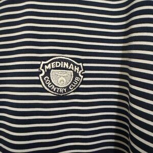 Striped Polo Shirt with Medinah Country Club Logo
